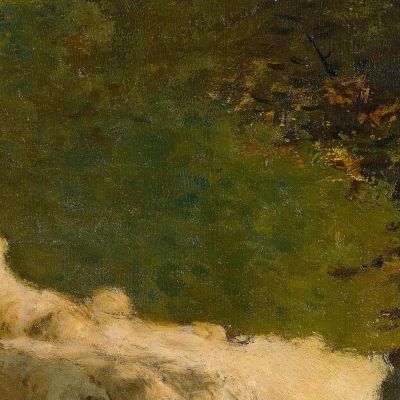 Sheep Grazing Along A Hedgerow Jean-François Millet jfm59 canvas print