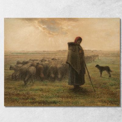 Shepherdess And Her Flock Jean-François Millet jfm62 canvas print 