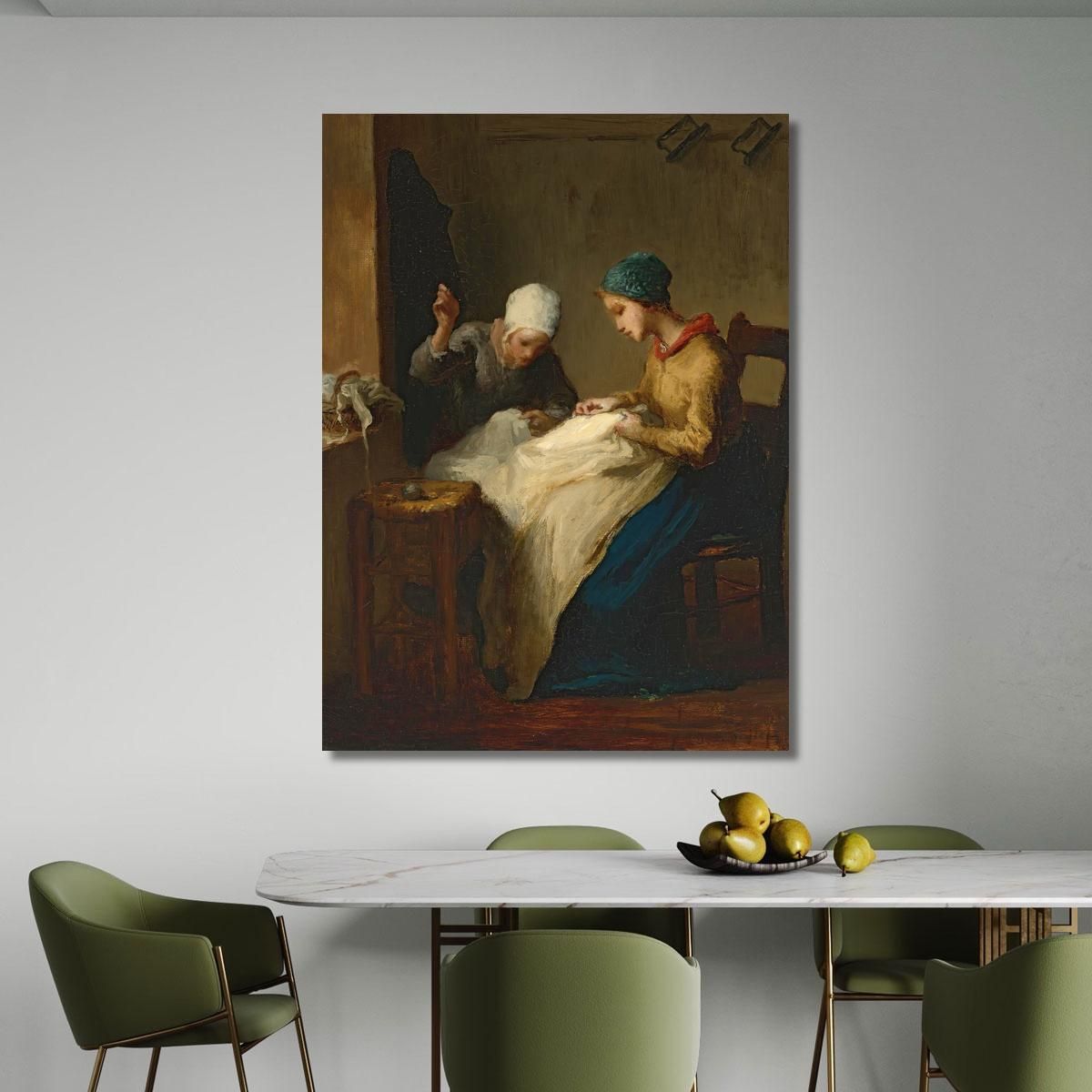 The Young Seamstresses Jean-François Millet jfm81 canvas print 