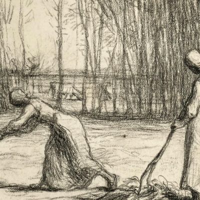 Two Women Working Hay Jean-François Millet jfm85 canvas print