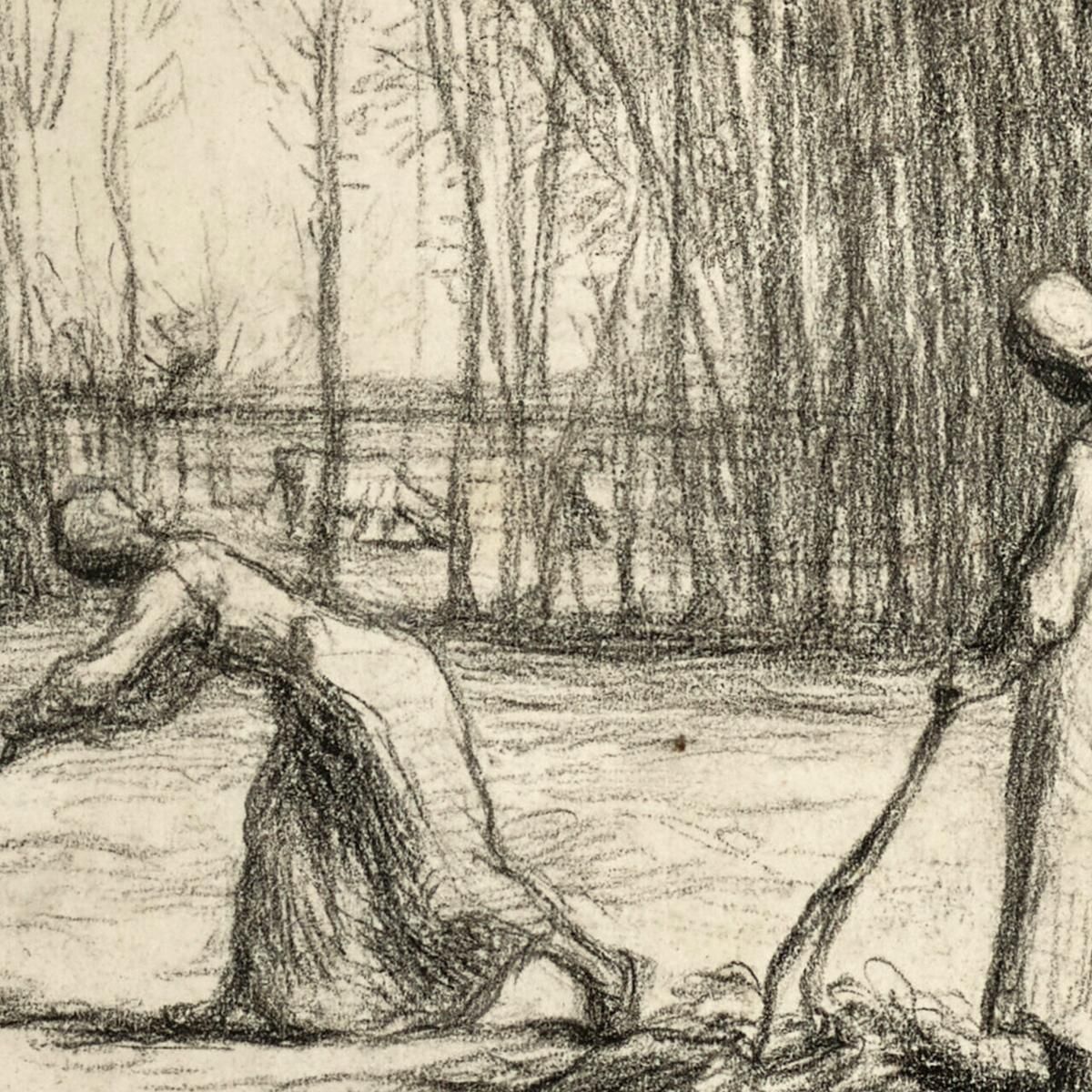 Two Women Working Hay Jean-François Millet jfm85 canvas print