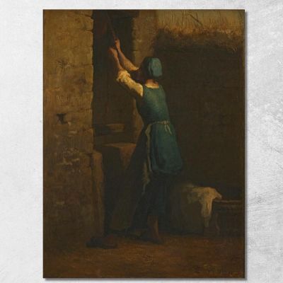 Woman At Well Jean-François Millet jfm88 canvas print 