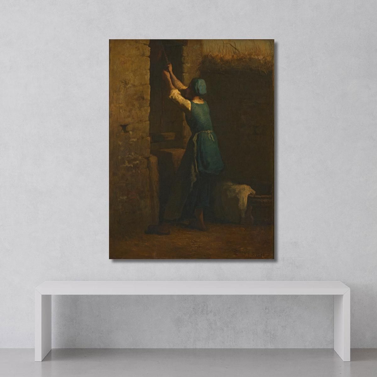 Woman At Well Jean-François Millet jfm88 canvas print 
