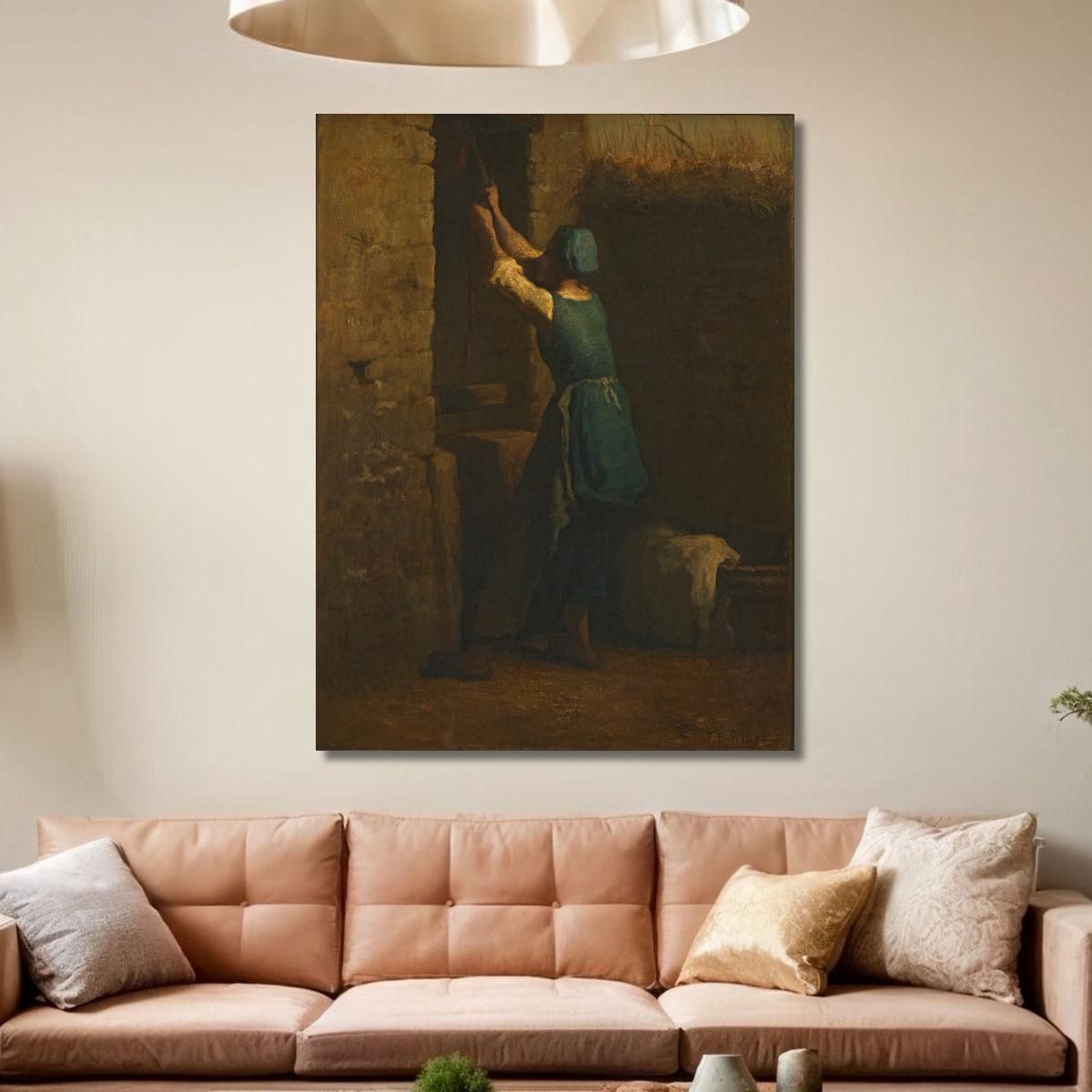 Woman At Well Jean-François Millet jfm88 canvas print 