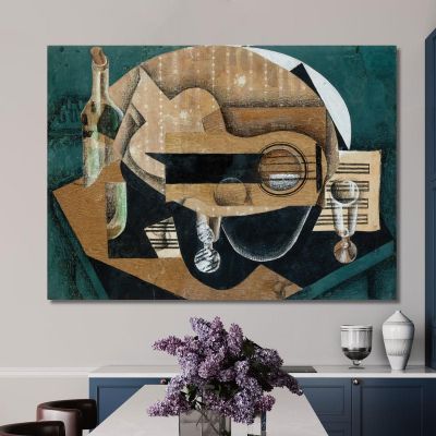 A Guitar Glasses And A Bottle Juan Gris jgr1 canvas print 