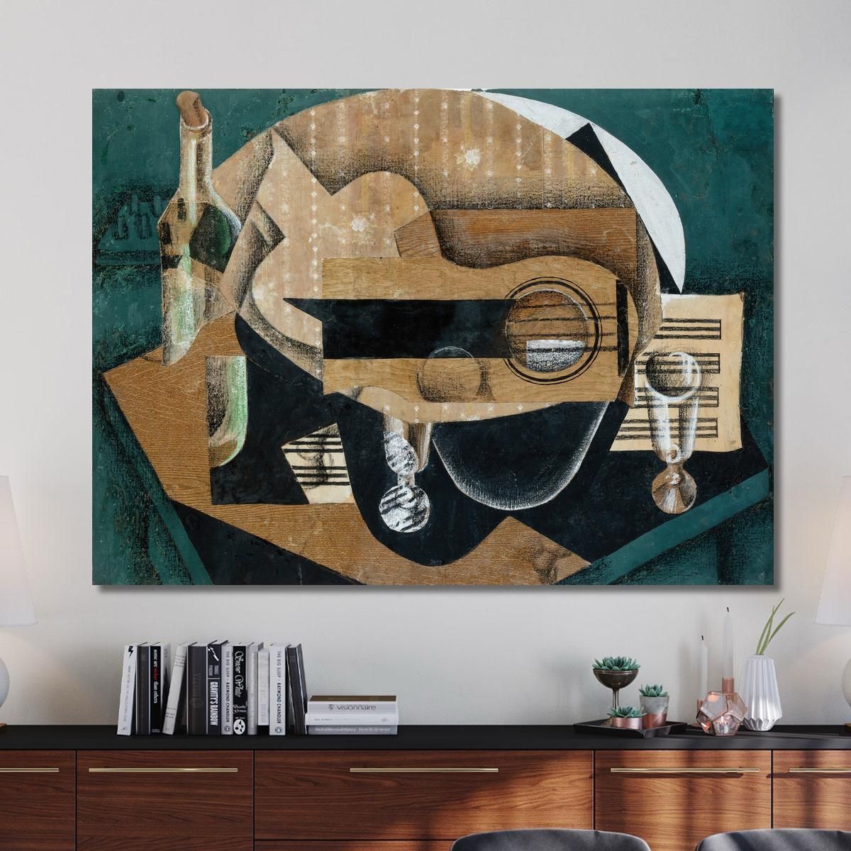 A Guitar Glasses And A Bottle Juan Gris jgr1 canvas print 