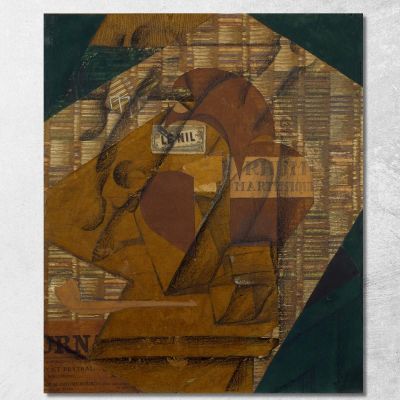Bottle Of Rum And Newspaper Juan Gris jgr13 canvas print 