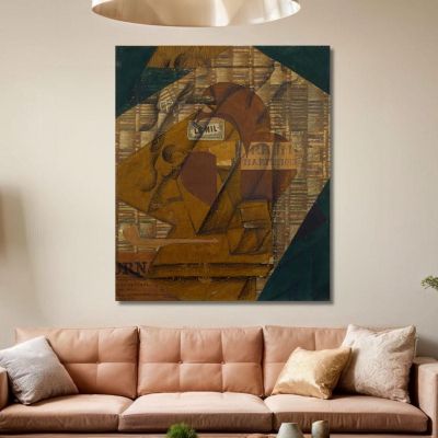 Bottle Of Rum And Newspaper Juan Gris jgr13 canvas print 