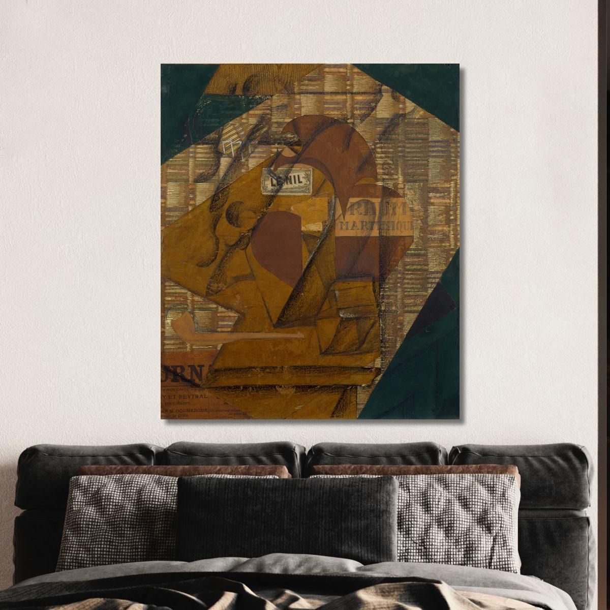 Bottle Of Rum And Newspaper Juan Gris jgr13 canvas print 