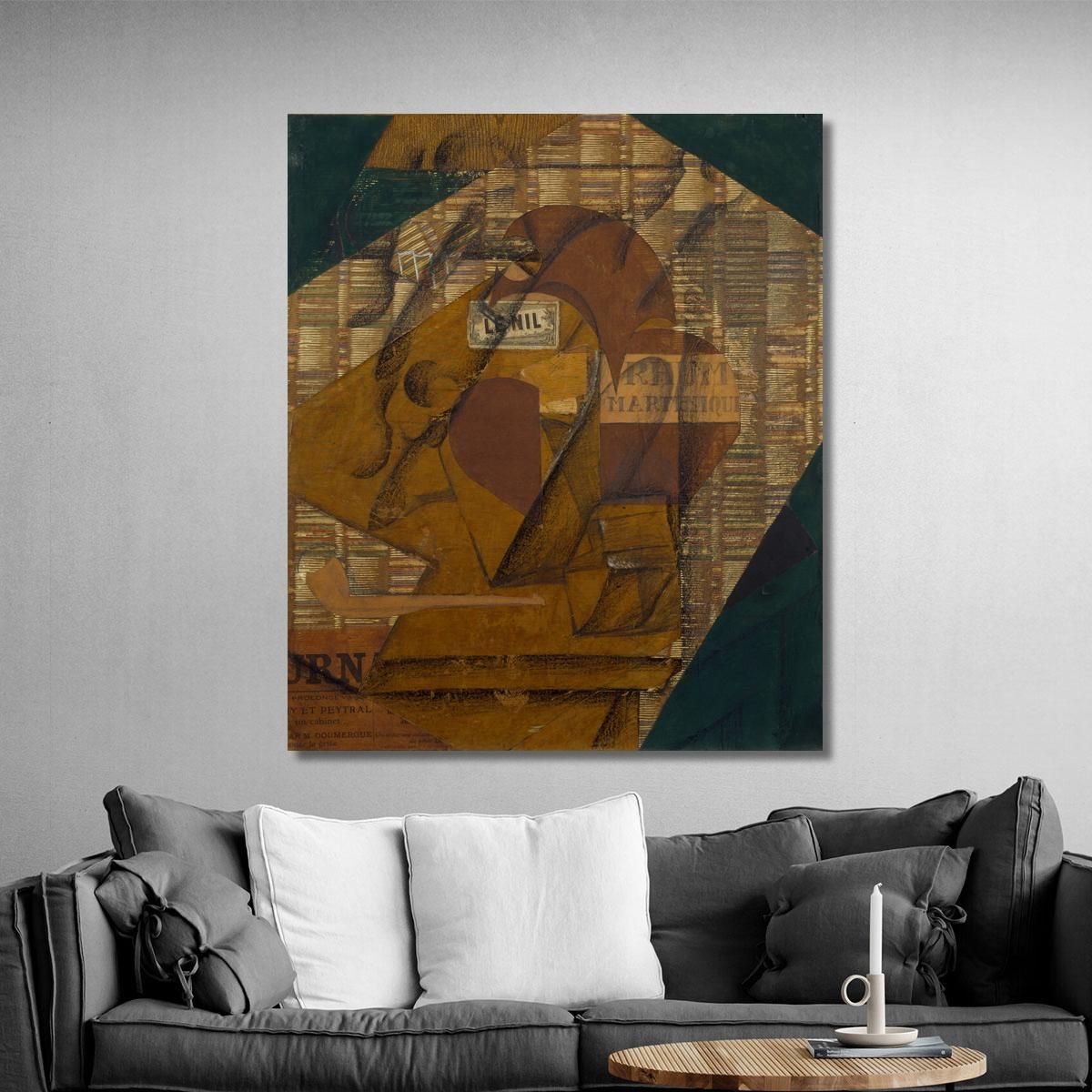 Bottle Of Rum And Newspaper Juan Gris jgr13 canvas print 