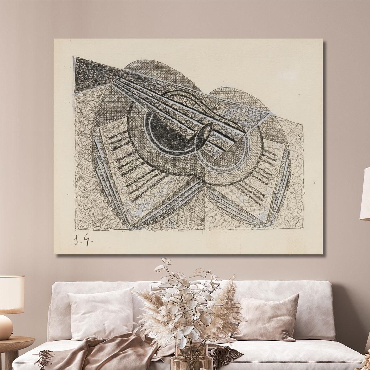 Still Life With Guitar And A Music Book Juan Gris jgr55 canvas print 