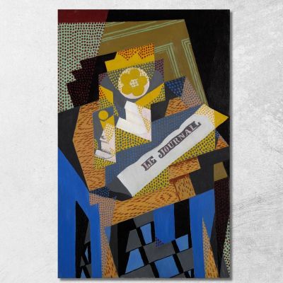 Newspaper And Fruit Dish Juan Gris jgr56 canvas print 