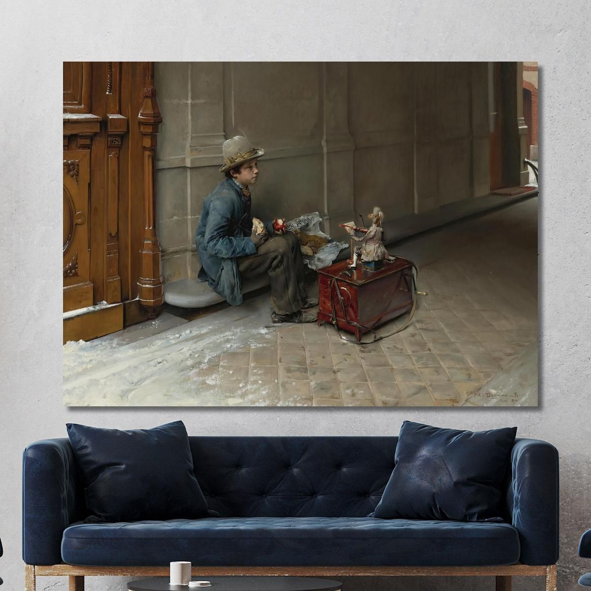 The Petit Savoyard Eating In Front Of An Entrance To A House Pascal Dagnan Bouveret pdb36 canvas print 