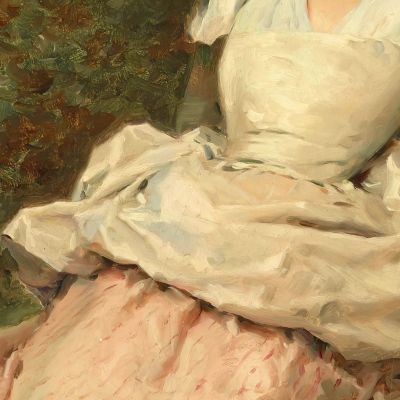 Young Girl Sitting At The Foot Of A Tree Raimundo de Madrazo y Garreta rmg47 canvas print