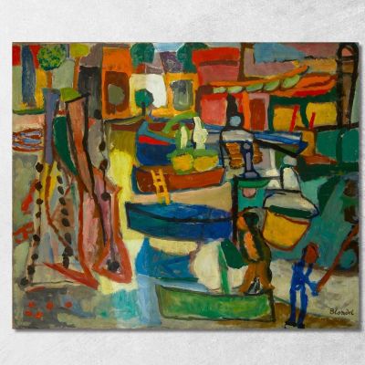 Boats At Collioure Sasza Blonder sbl1 canvas print 