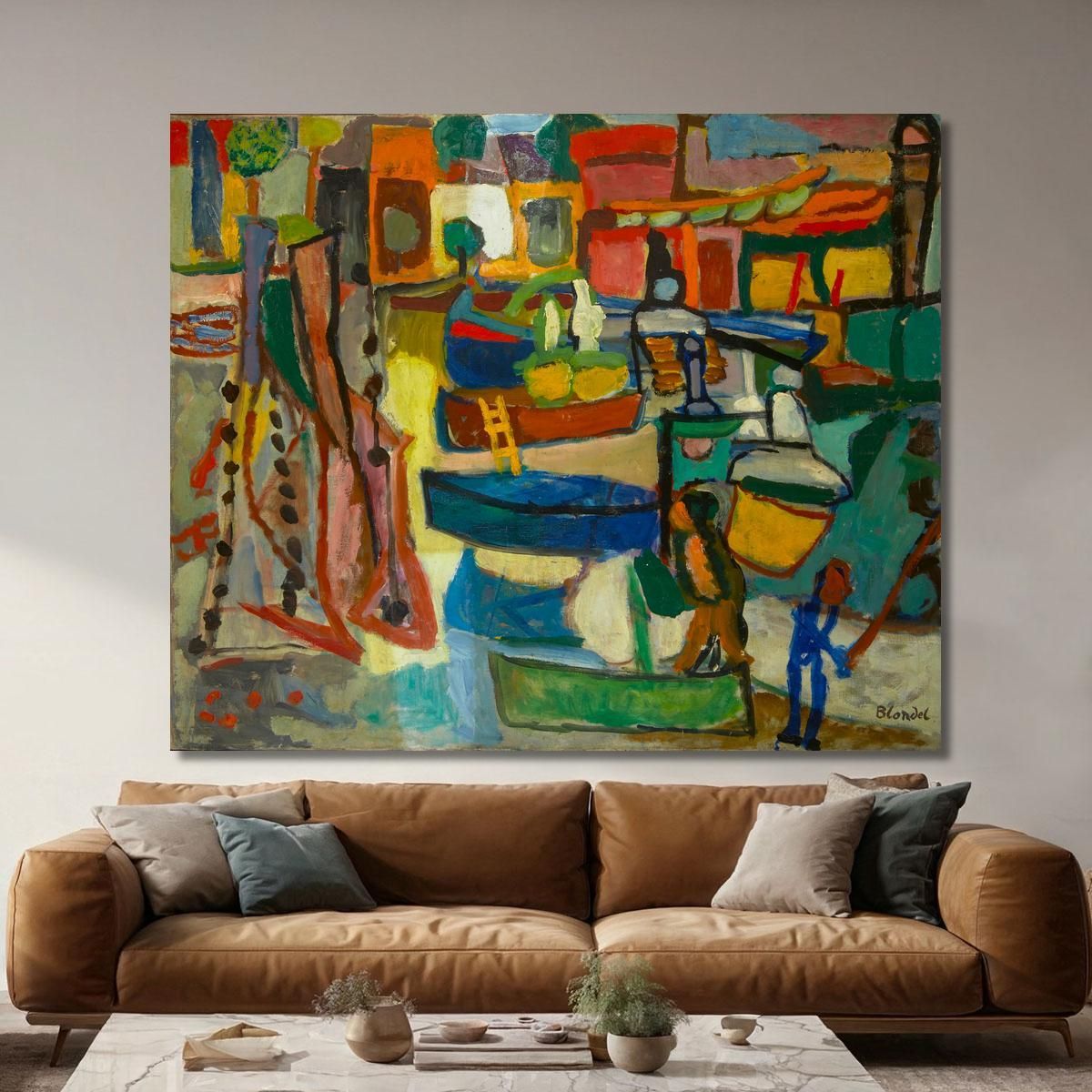 Boats At Collioure Sasza Blonder sbl1 canvas print 