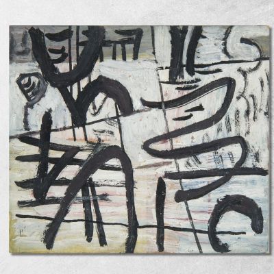 Abstract Composition With Black Lines Sasza Blonder sbl7 canvas print 