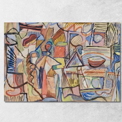 Geometric Composition With Figures Sasza Blonder sbl9 canvas print 