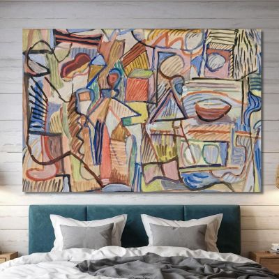Geometric Composition With Figures Sasza Blonder sbl9 canvas print 