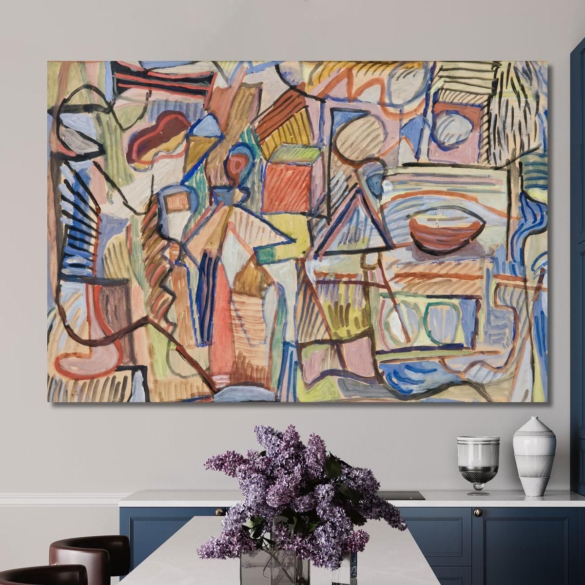 Geometric Composition With Figures Sasza Blonder sbl9 canvas print 