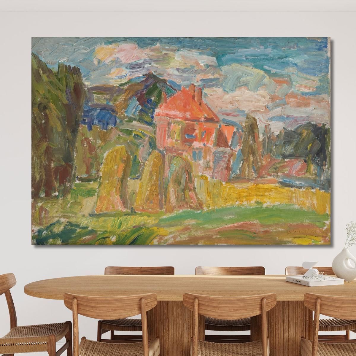 Landscape With A Red House Sasza Blonder sbl11 canvas print 