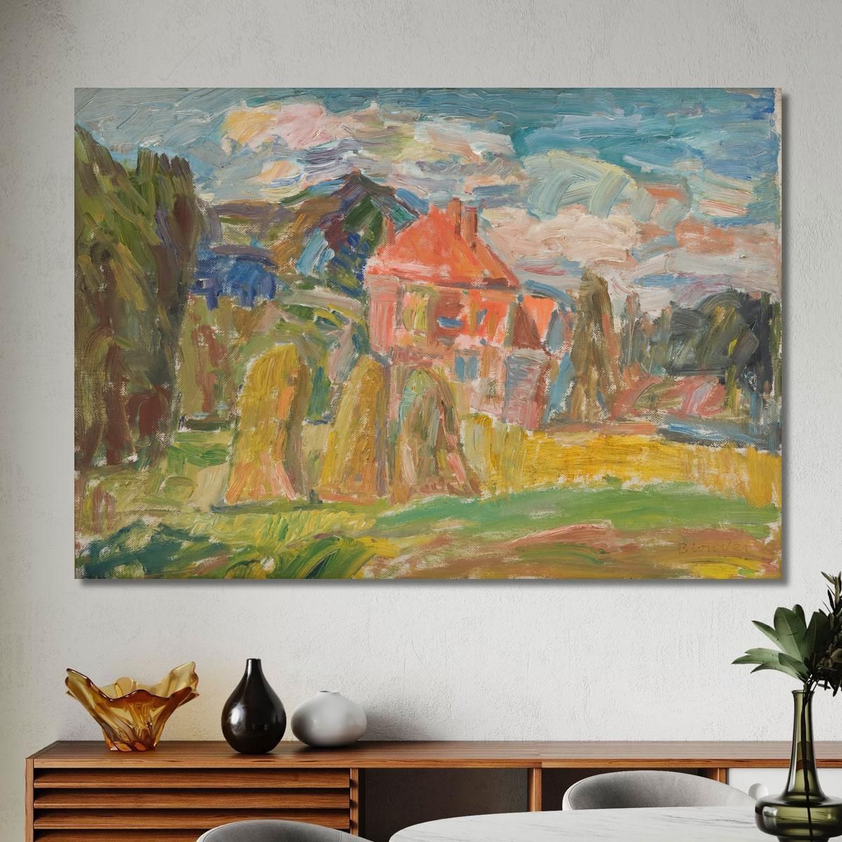 Landscape With A Red House Sasza Blonder sbl11 canvas print 