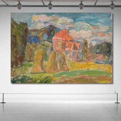 Landscape With A Red House Sasza Blonder sbl11 canvas print 
