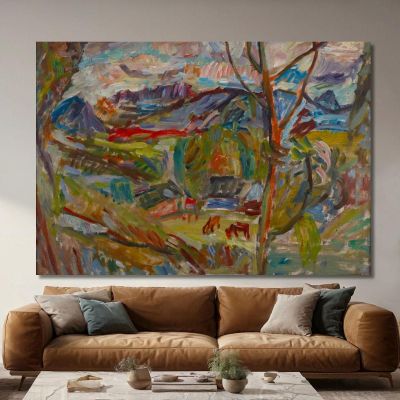 Mountain Landscape With Cows Sasza Blonder sbl13 canvas print 