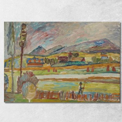 Peasant With A Rake Sasza Blonder sbl16 canvas print 