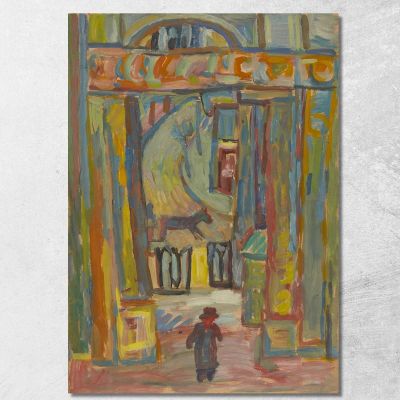 A Man In Front Of The Entrance To The Garden Sasza Blonder sbl26 canvas print 