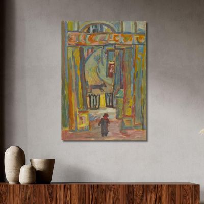 A Man In Front Of The Entrance To The Garden Sasza Blonder sbl26 canvas print 