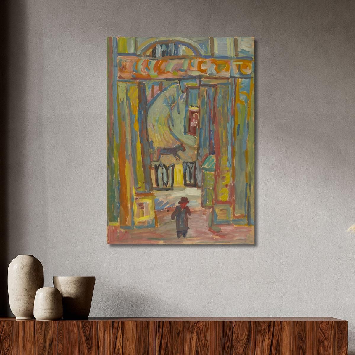 A Man In Front Of The Entrance To The Garden Sasza Blonder sbl26 canvas print 