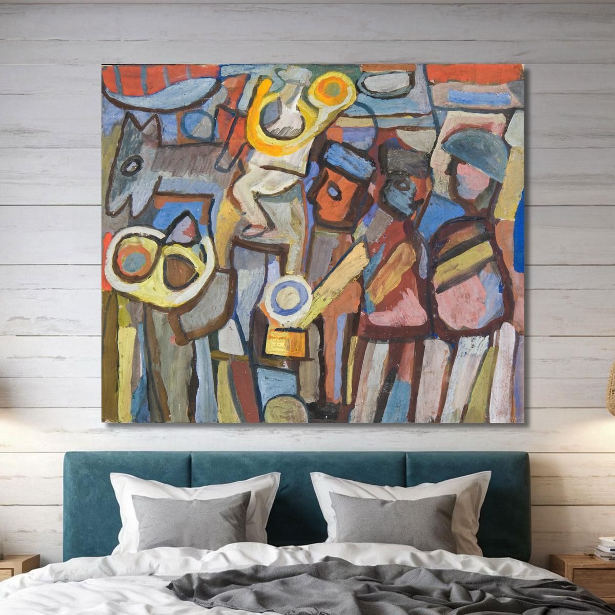 Composition With People Marching Sasza Blonder sbl28 canvas print 