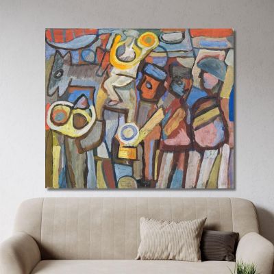 Composition With People Marching Sasza Blonder sbl28 canvas print 
