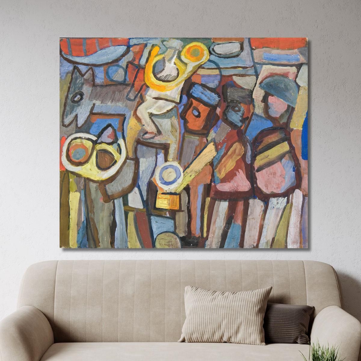 Composition With People Marching Sasza Blonder sbl28 canvas print 