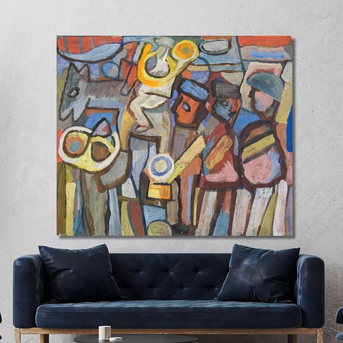 Composition With People Marching Sasza Blonder sbl28 canvas print 