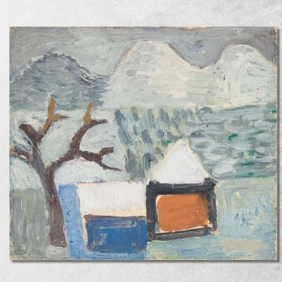 Winter Landscape With Houses Sasza Blonder sbl35 canvas print 