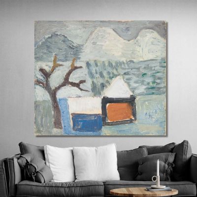 Winter Landscape With Houses Sasza Blonder sbl35 canvas print 