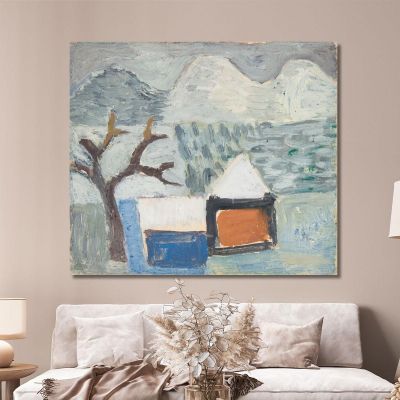 Winter Landscape With Houses Sasza Blonder sbl35 canvas print 