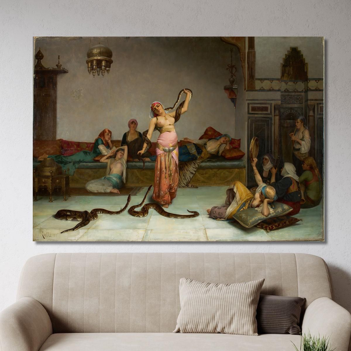 Snake Charmer Theodoros Ralli trl6 canvas print 