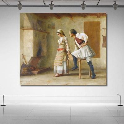 Flirtation Theodoros Ralli trl9 canvas print 