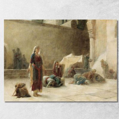 The Courtyard Of The Holy Sepulcher In Jerusalem Theodoros Ralli trl18 canvas print 