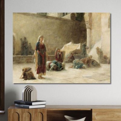 The Courtyard Of The Holy Sepulcher In Jerusalem Theodoros Ralli trl18 canvas print 