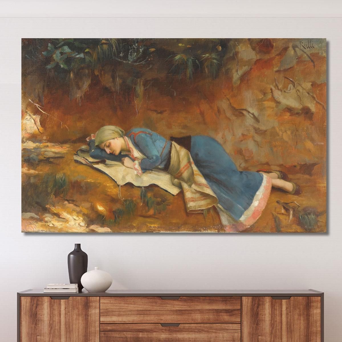 Resting Greek Girl Theodoros Ralli trl30 canvas print 