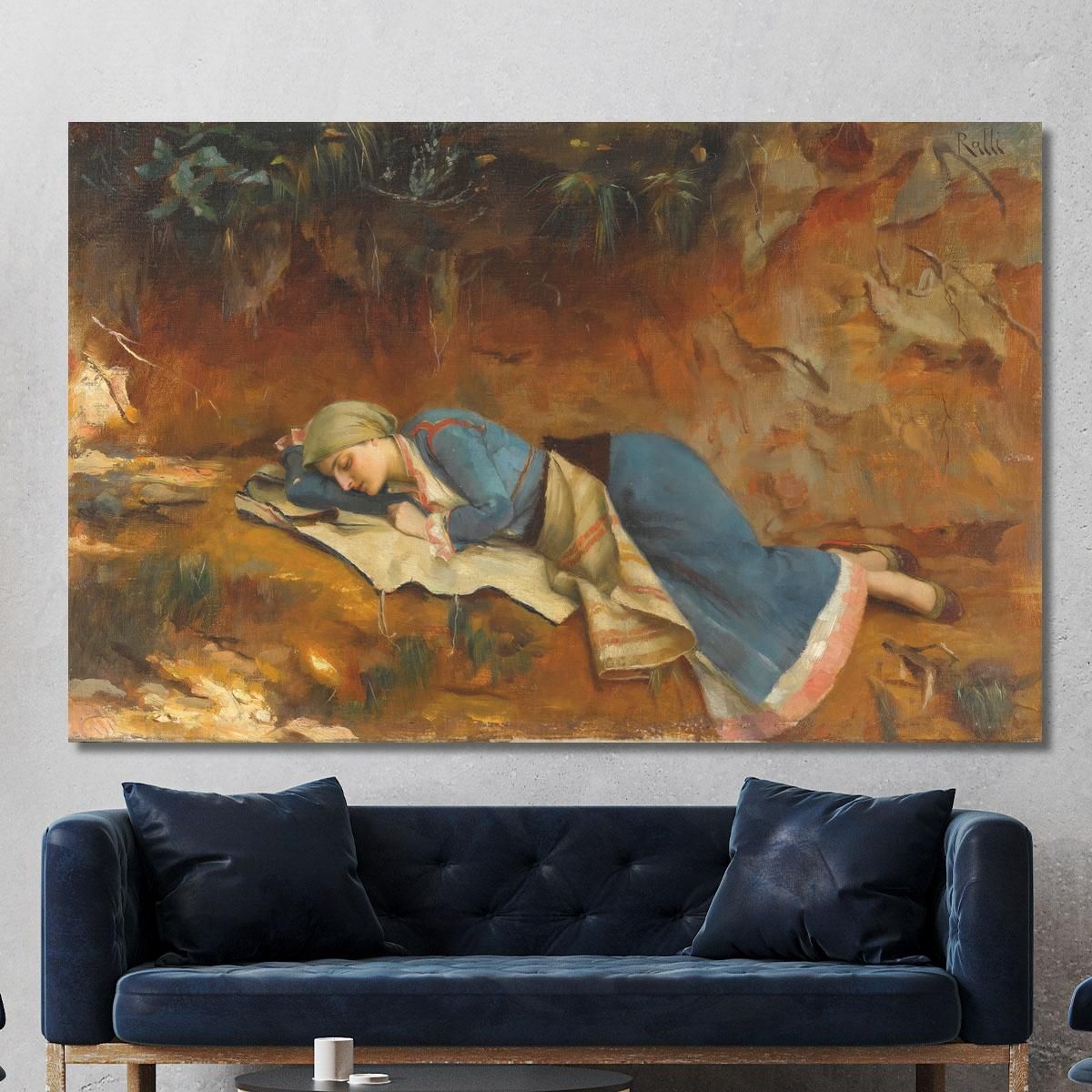 Resting Greek Girl Theodoros Ralli trl30 canvas print 