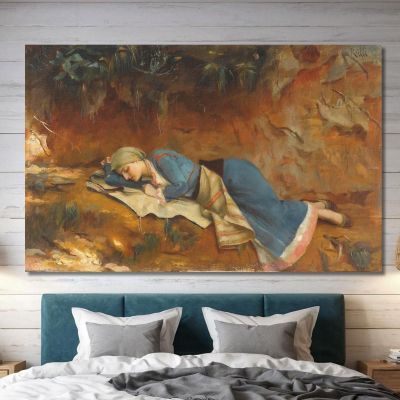 Resting Greek Girl Theodoros Ralli trl30 canvas print 