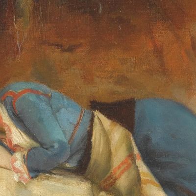 Resting Greek Girl Theodoros Ralli trl30 canvas print