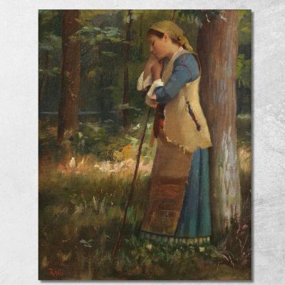 Resting Shepherdess Theodoros Ralli trl32 canvas print 