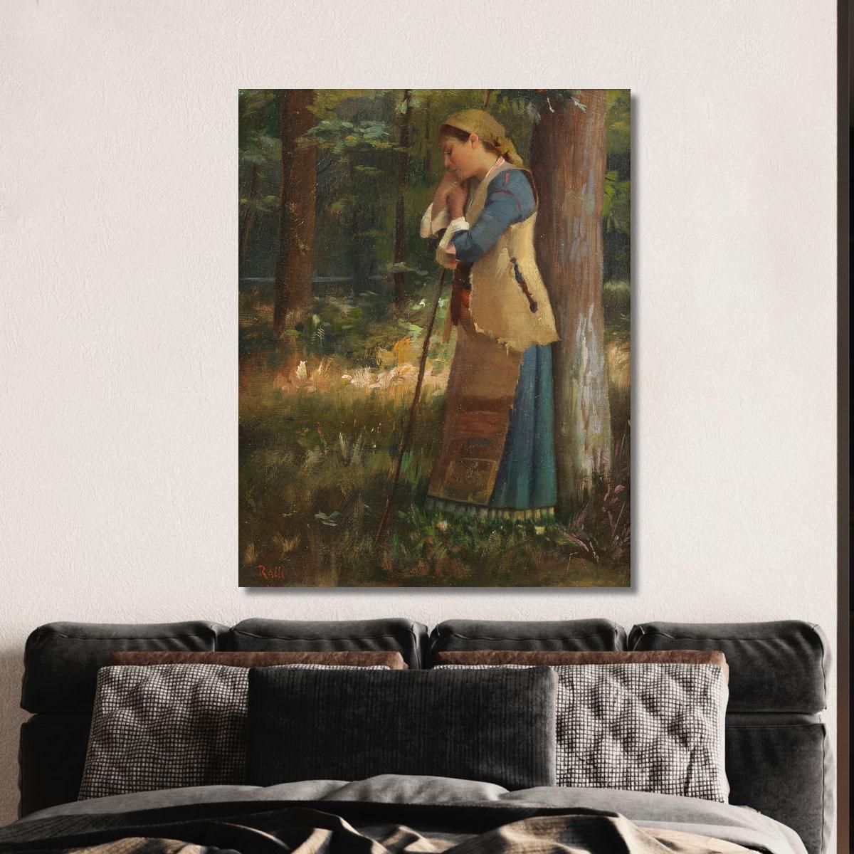 Resting Shepherdess Theodoros Ralli trl32 canvas print 