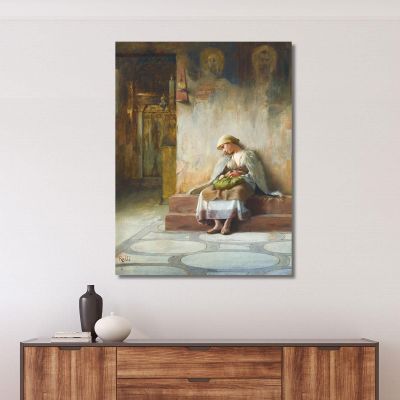 Young Girl Sleeping In A Church Theodoros Ralli trl43 canvas print 